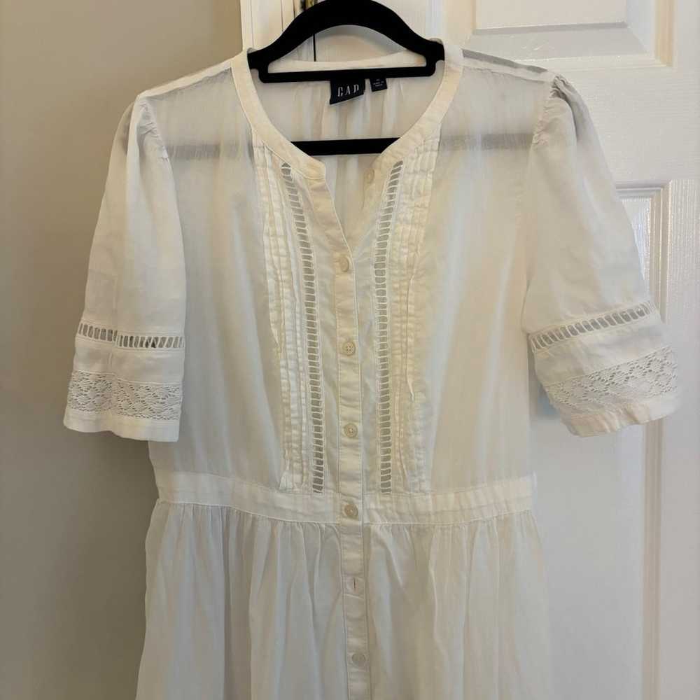 GAP Cotton midi white dress - image 3