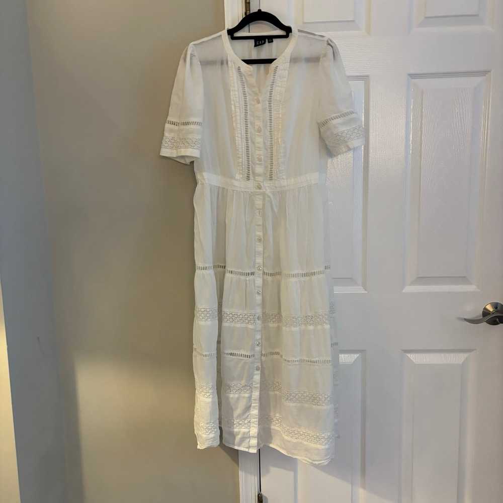 GAP Cotton midi white dress - image 7