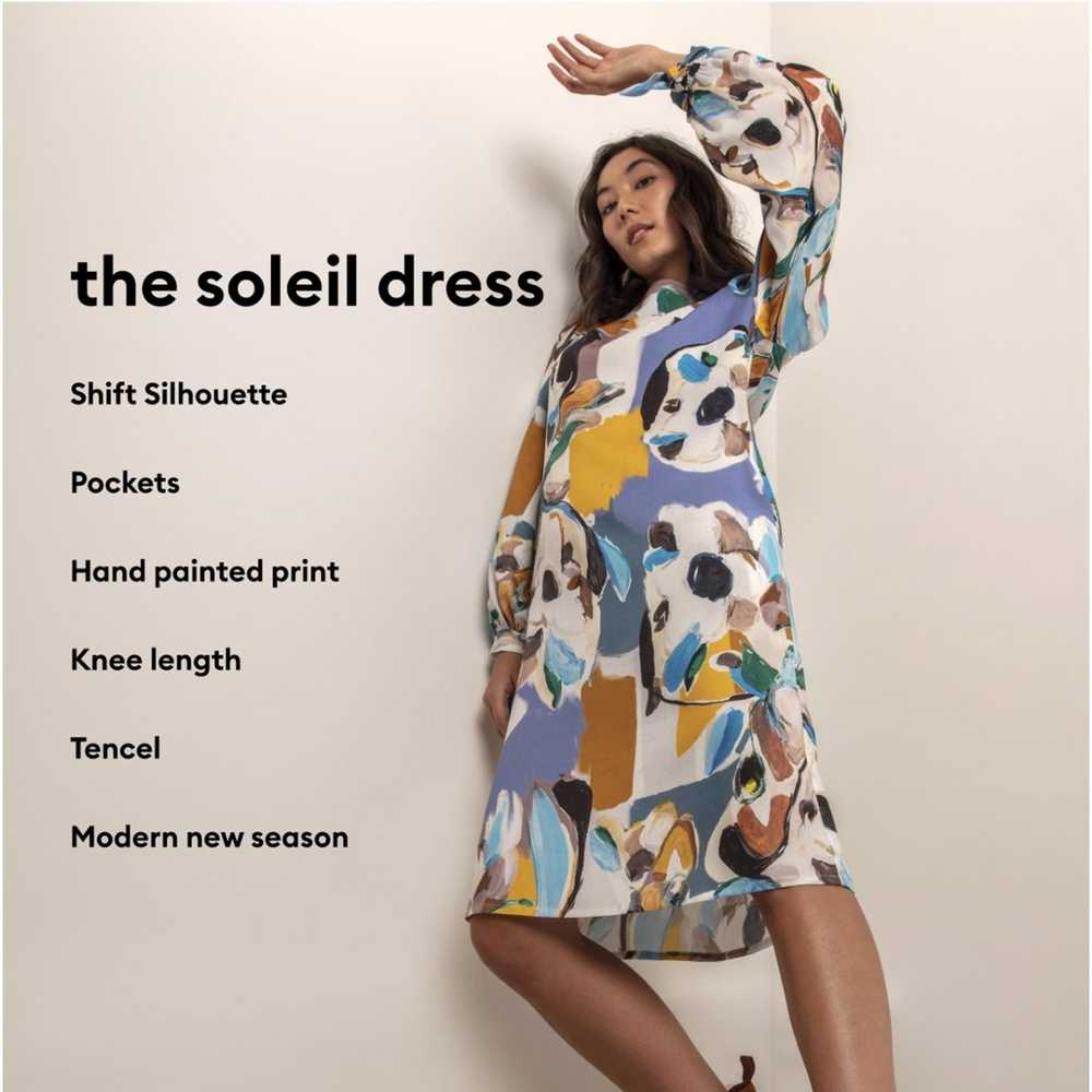 THOUGHT Soleil Tencel Shift Midi Dress Floral Art… - image 2