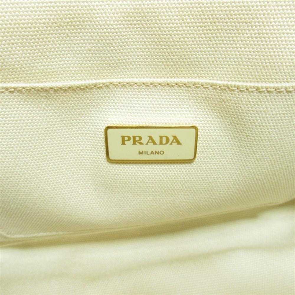 Pre Loved Prada  Beige Canvas Tote Bag with Itali… - image 10