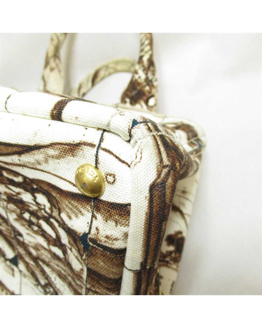 Pre Loved Prada  Beige Canvas Tote Bag with Itali… - image 6