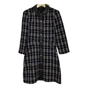 Checked tweed-style knit dress