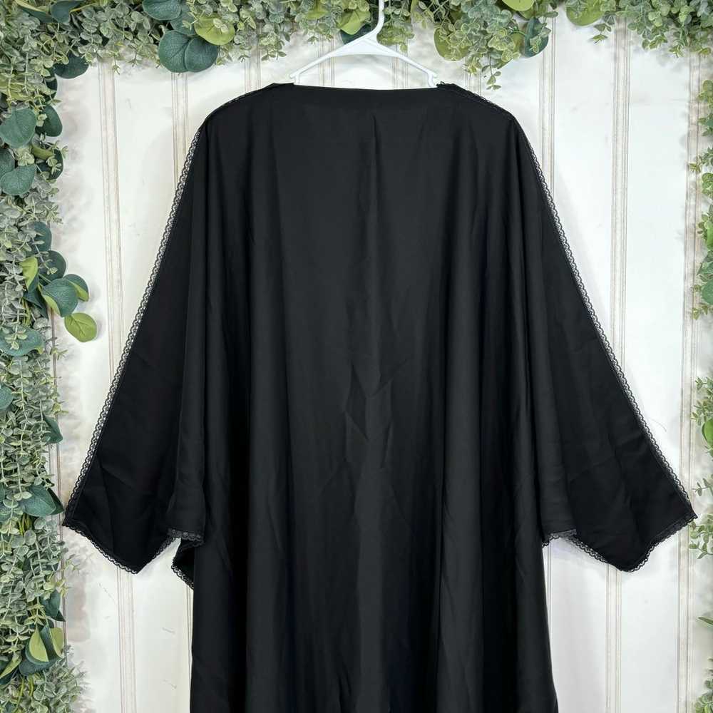 Black Abaya Kaftan size 58 Classic Lace Trim Bead… - image 4