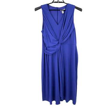 London Times dress blue v neck twist sleeveless s… - image 1