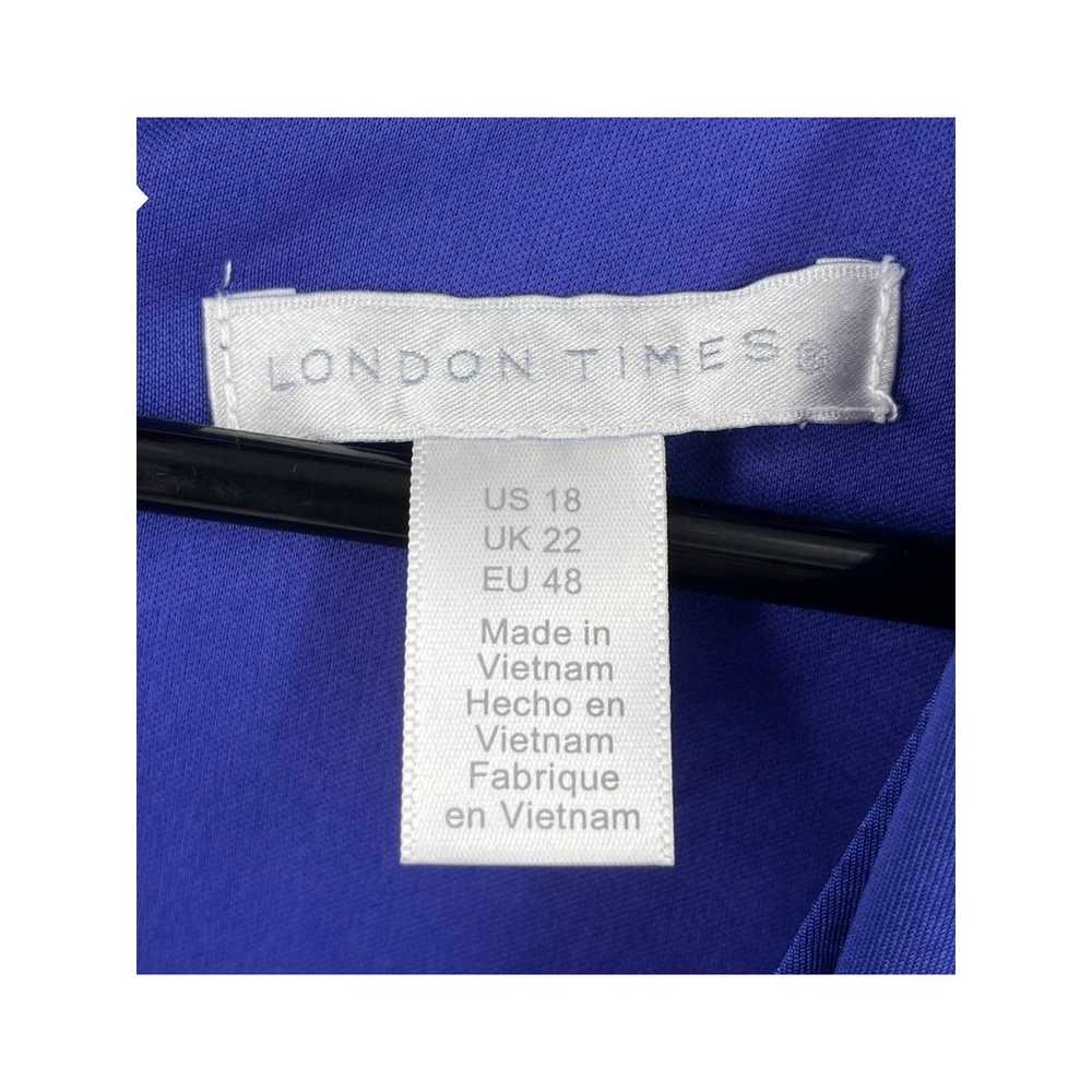 London Times dress blue v neck twist sleeveless s… - image 3