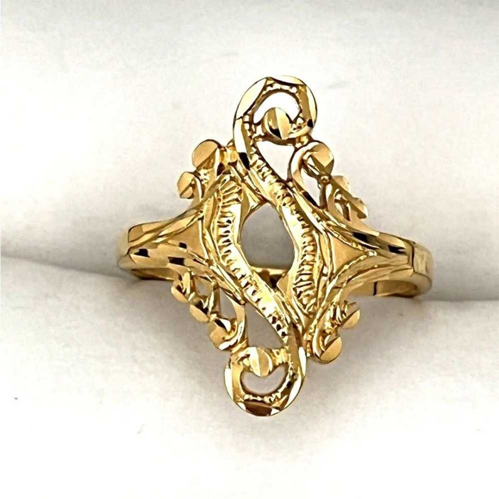 Vintage Ring Castings on Parade Gold Plate Filigr… - image 3