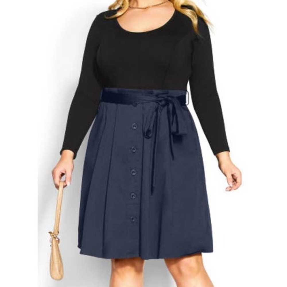 City Chic Womens size L 20 dress blue black Uptow… - image 5