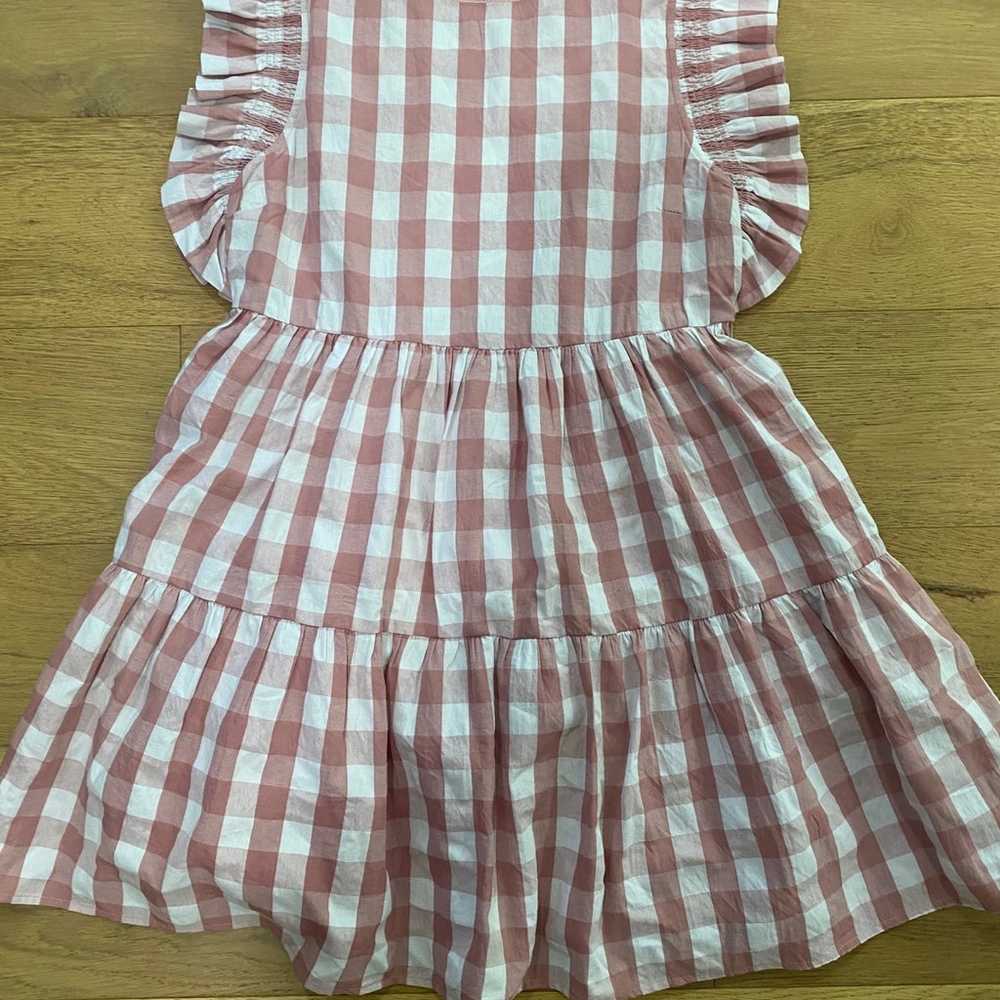 English Factory gingham rose pink dress size M VG… - image 1