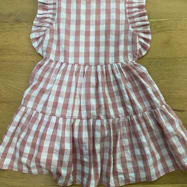 English Factory gingham rose pink dress size M VG… - image 1