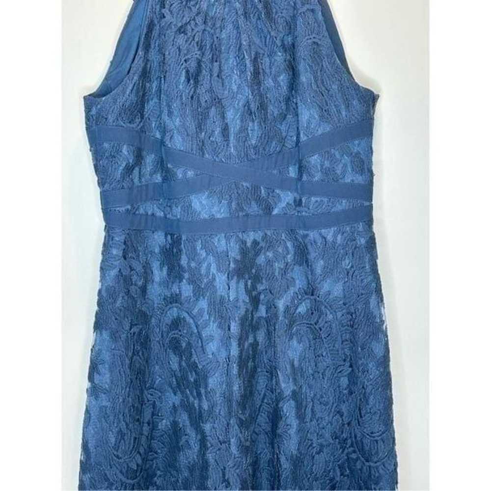 Adrianna Papell Navy Lace Halter Dress Size 12 - image 3