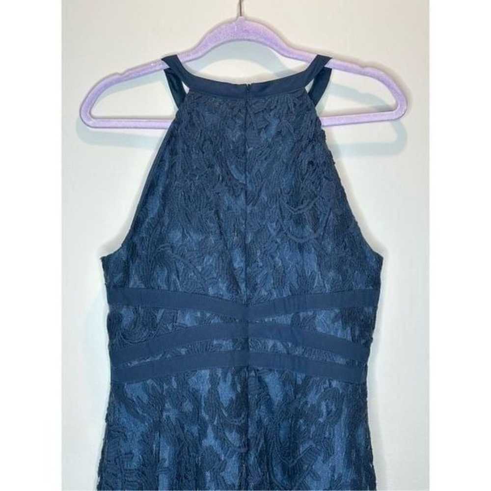 Adrianna Papell Navy Lace Halter Dress Size 12 - image 5