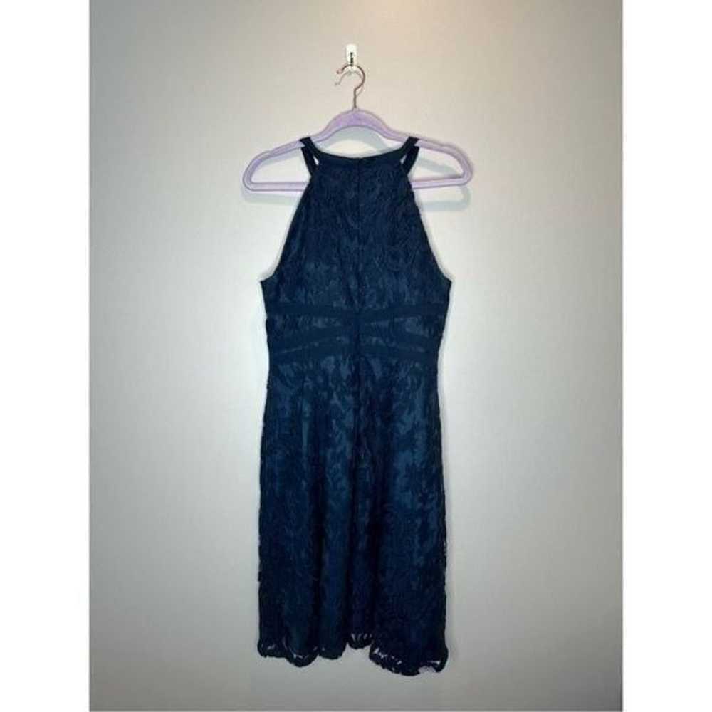 Adrianna Papell Navy Lace Halter Dress Size 12 - image 6