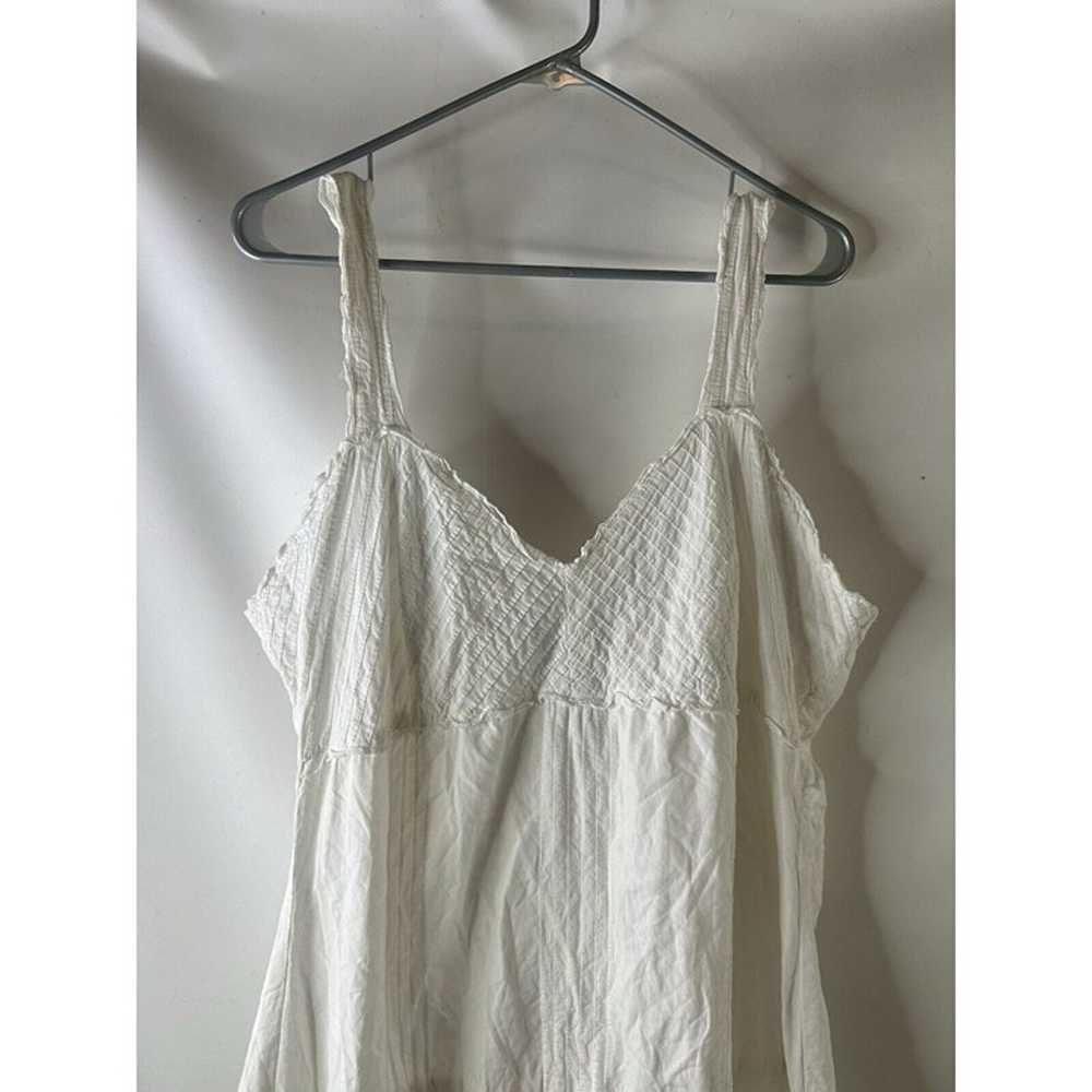 Vintage Y2K Womens 1XL White Cotton Tiered Slip S… - image 2