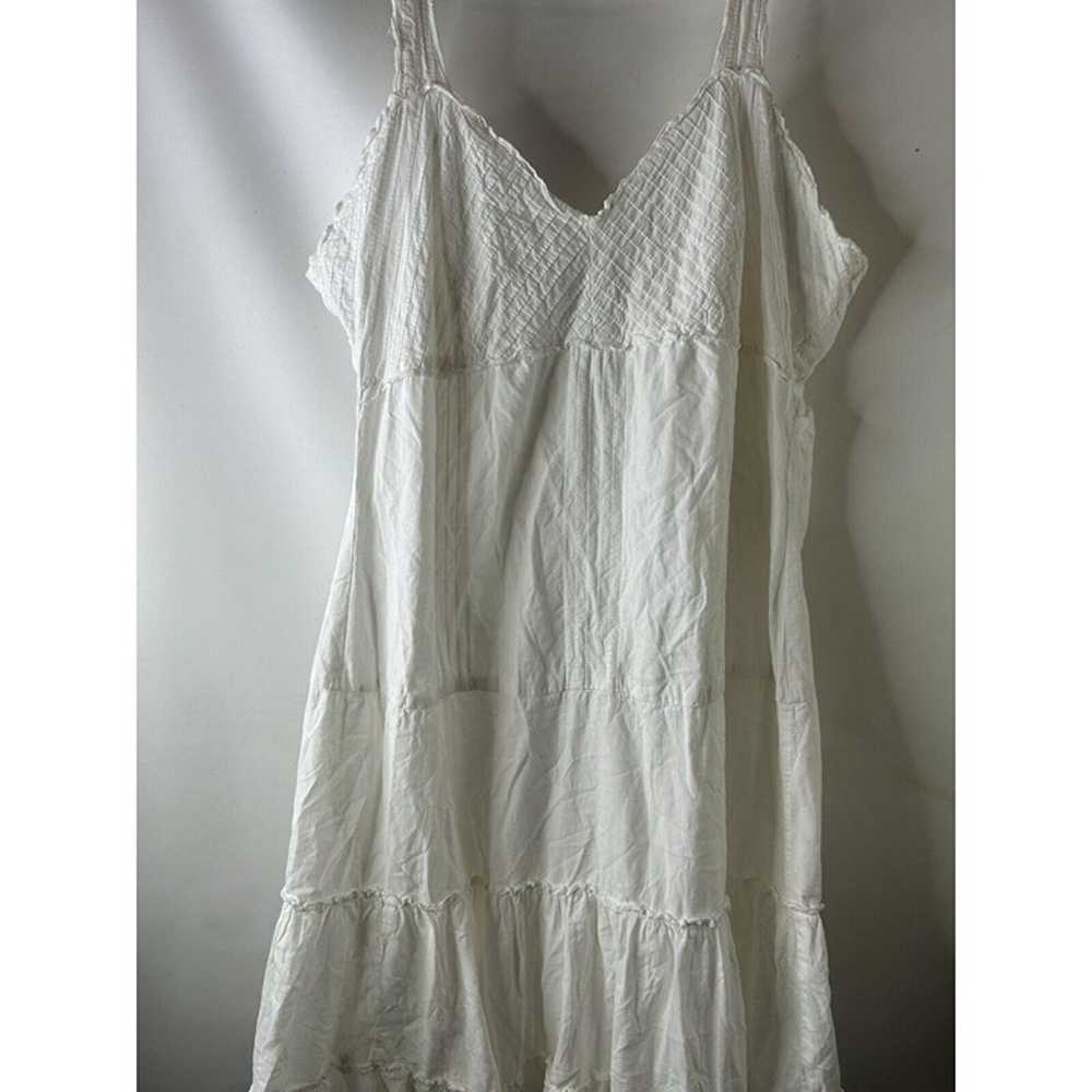 Vintage Y2K Womens 1XL White Cotton Tiered Slip S… - image 3