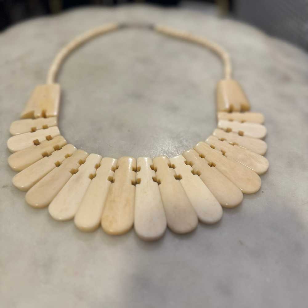 Huge Vtg Bone Necklace - image 2