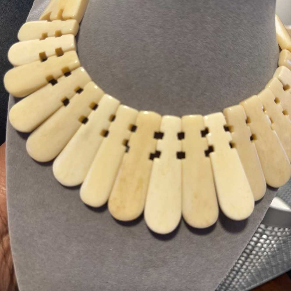 Huge Vtg Bone Necklace - image 5