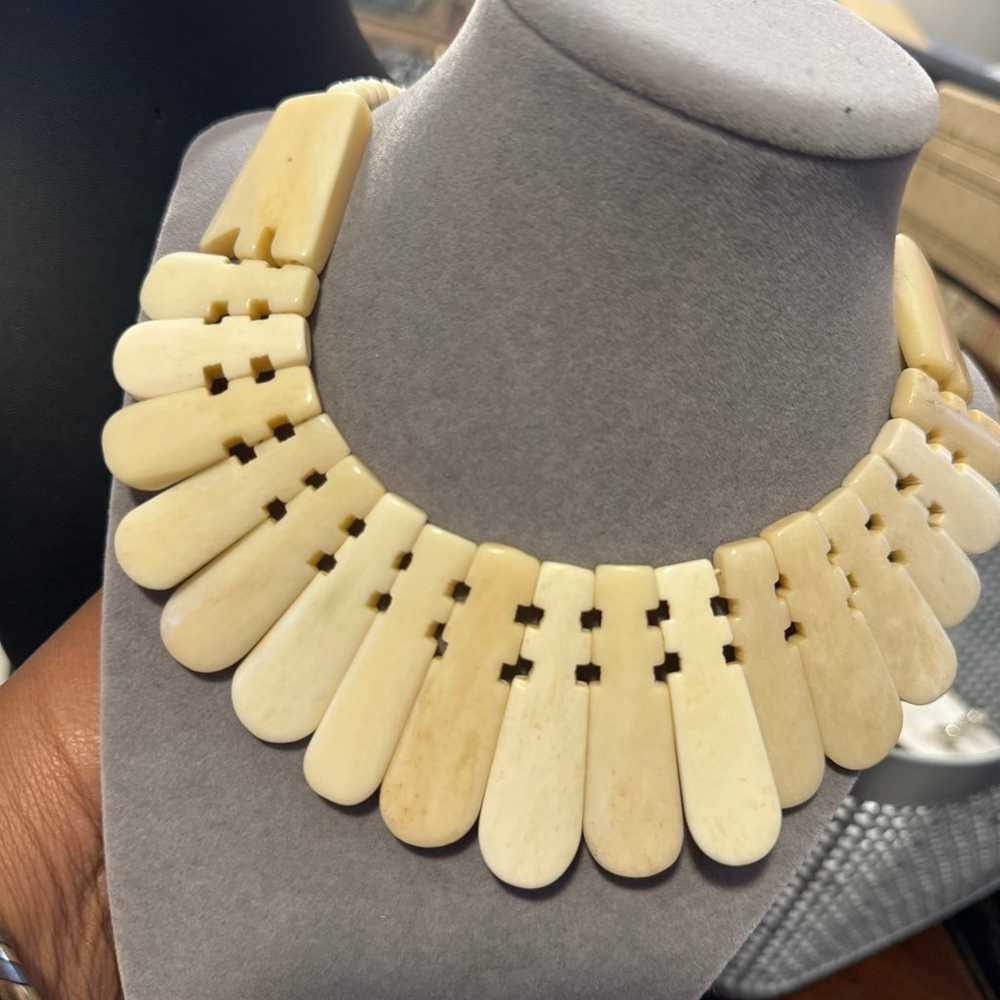 Huge Vtg Bone Necklace - image 6