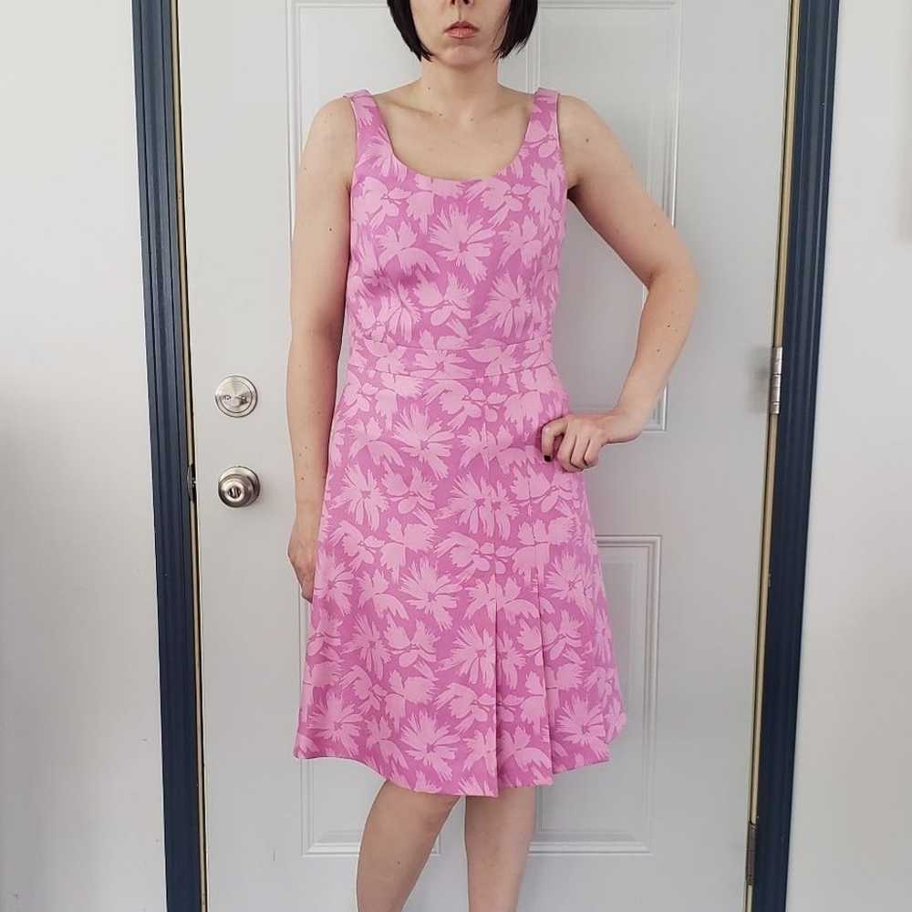 Ann Taylor Pink Floral Silk Dress - image 1