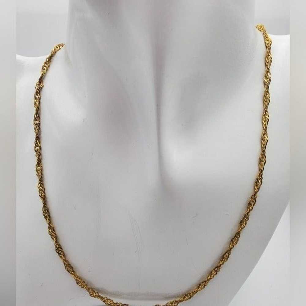 Liquid mesh lace gold tone necklace India N1822 - image 1