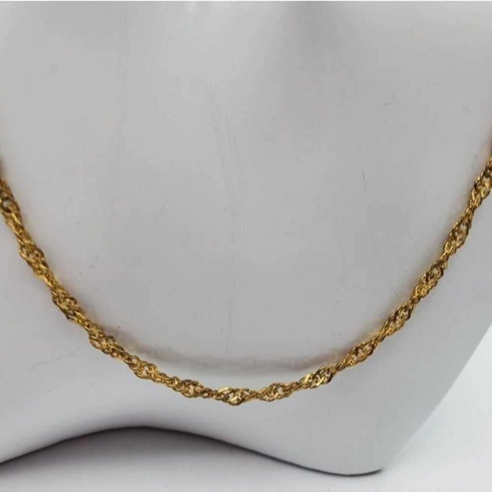 Liquid mesh lace gold tone necklace India N1822 - image 2