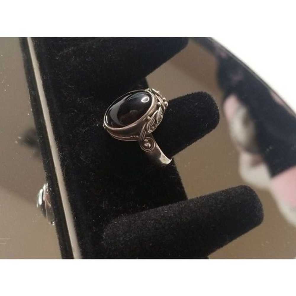 Vintage Silver and Black onyx Ring - image 1