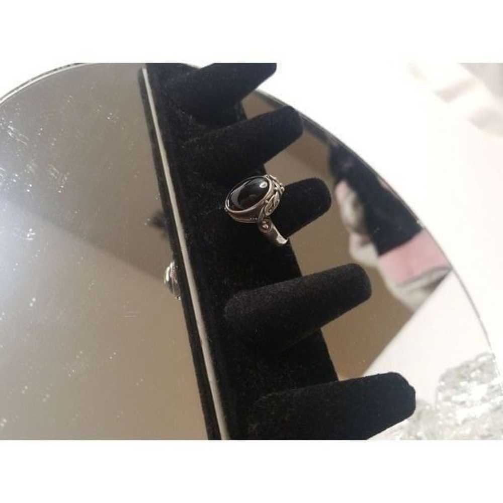 Vintage Silver and Black onyx Ring - image 3