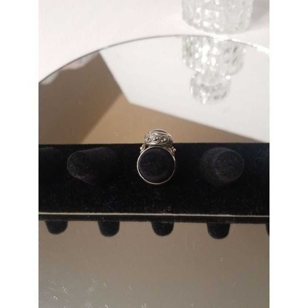 Vintage Silver and Black onyx Ring - image 5