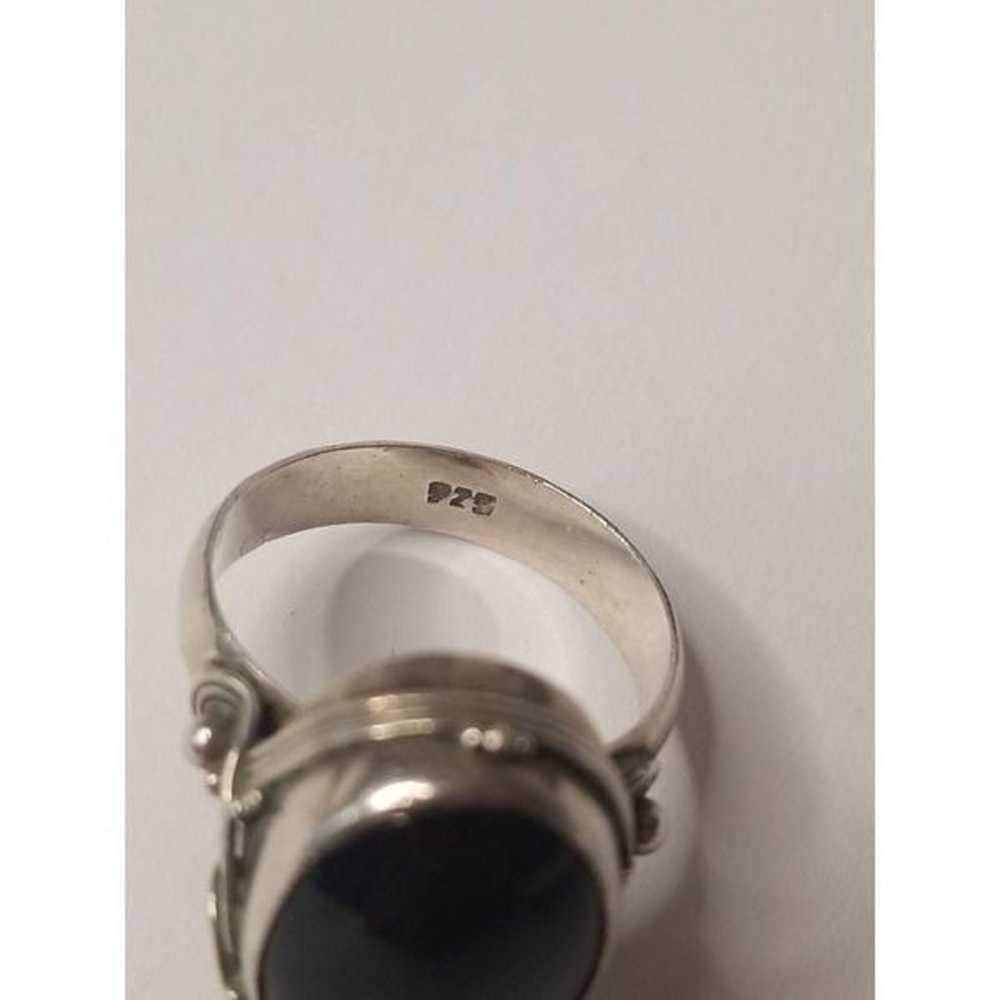 Vintage Silver and Black onyx Ring - image 6