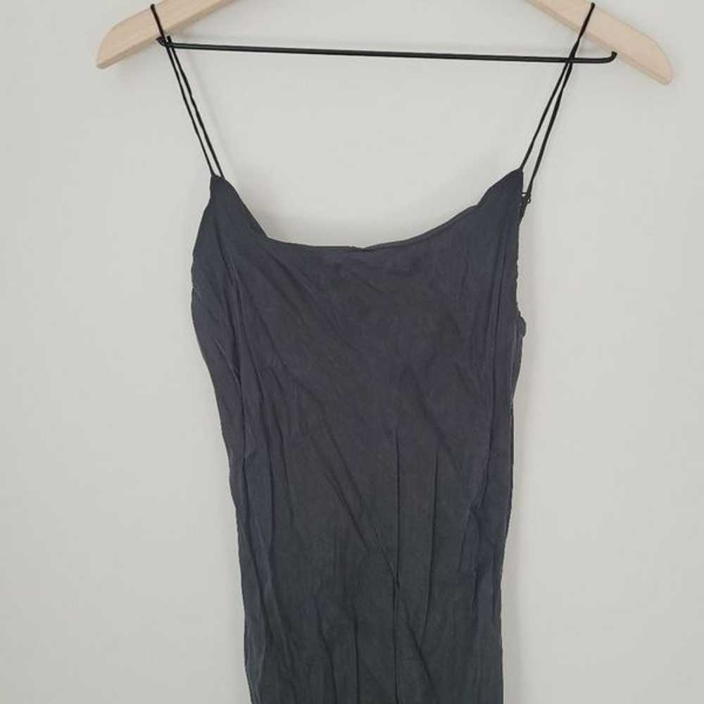 J.Crew Gwyneth Cupro-blend Slip Dress in Black Si… - image 3