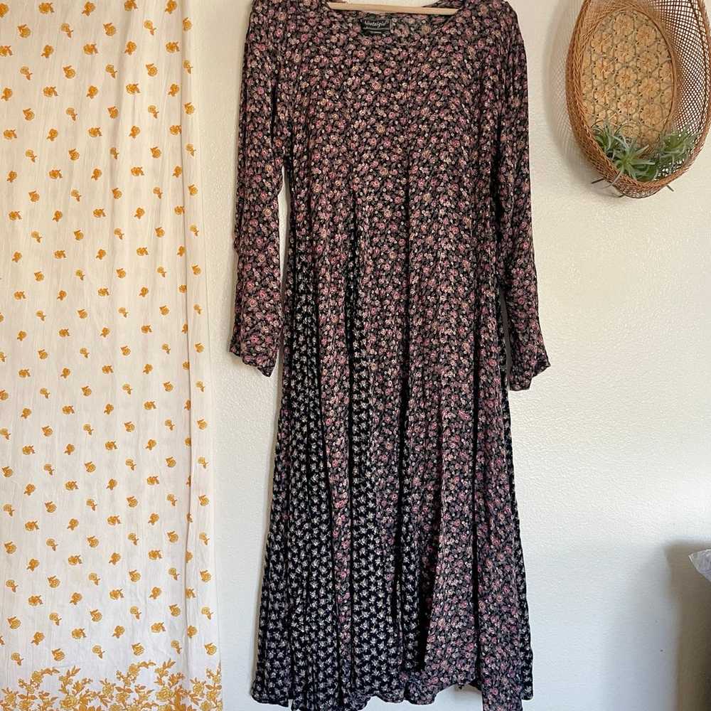 Vintage 90s Grunge Nostalgia Boho Floral Long Sle… - image 3