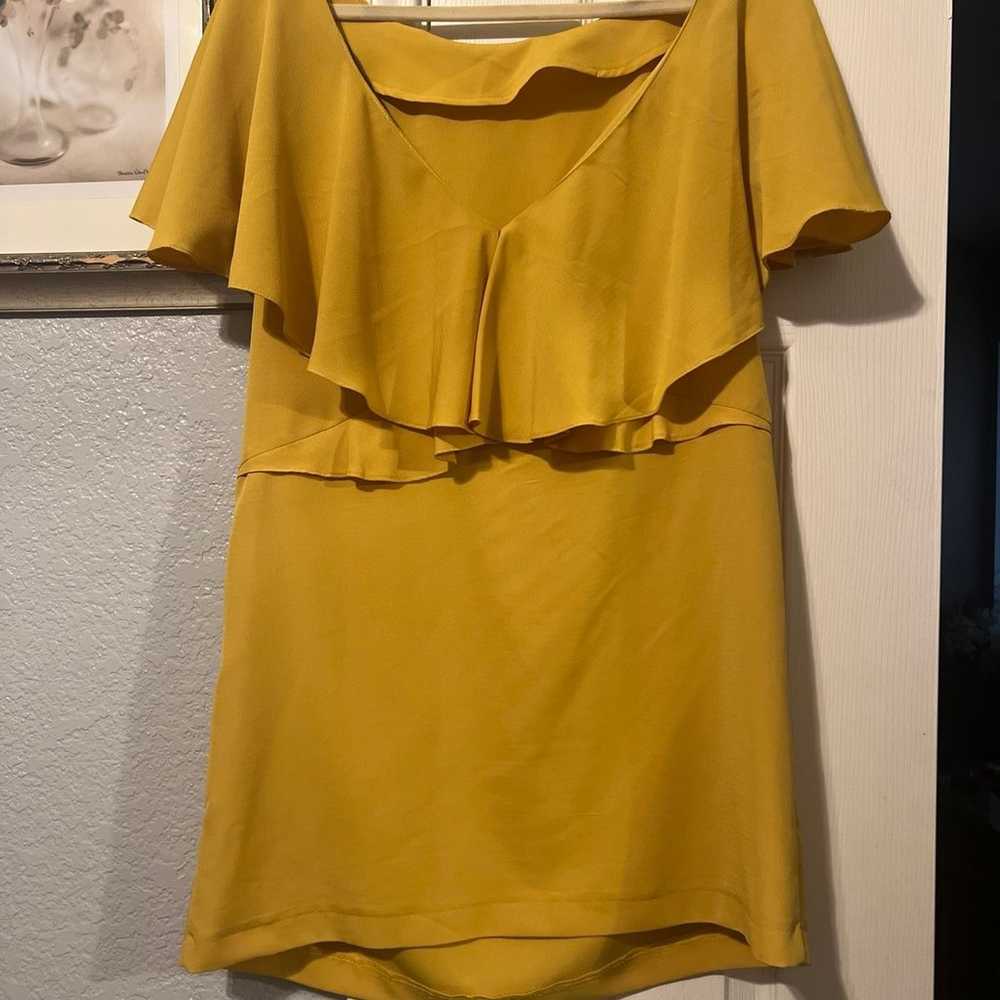 NWOT Zara mustard yellow shift Dress Sz M - image 3