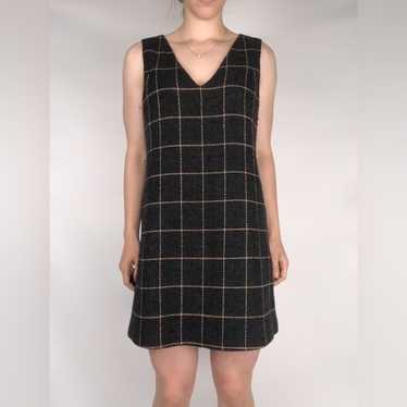 NWT SUISTUDIO Wool Grey Check Shirt Mini Dress - image 1