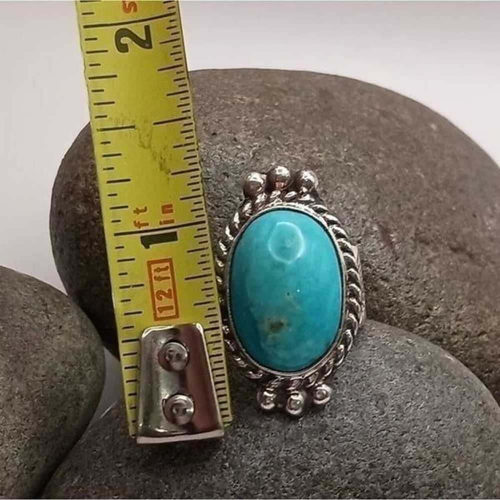 Navajo Signed SM Sonoran Gold Turquoise Sterling … - image 5