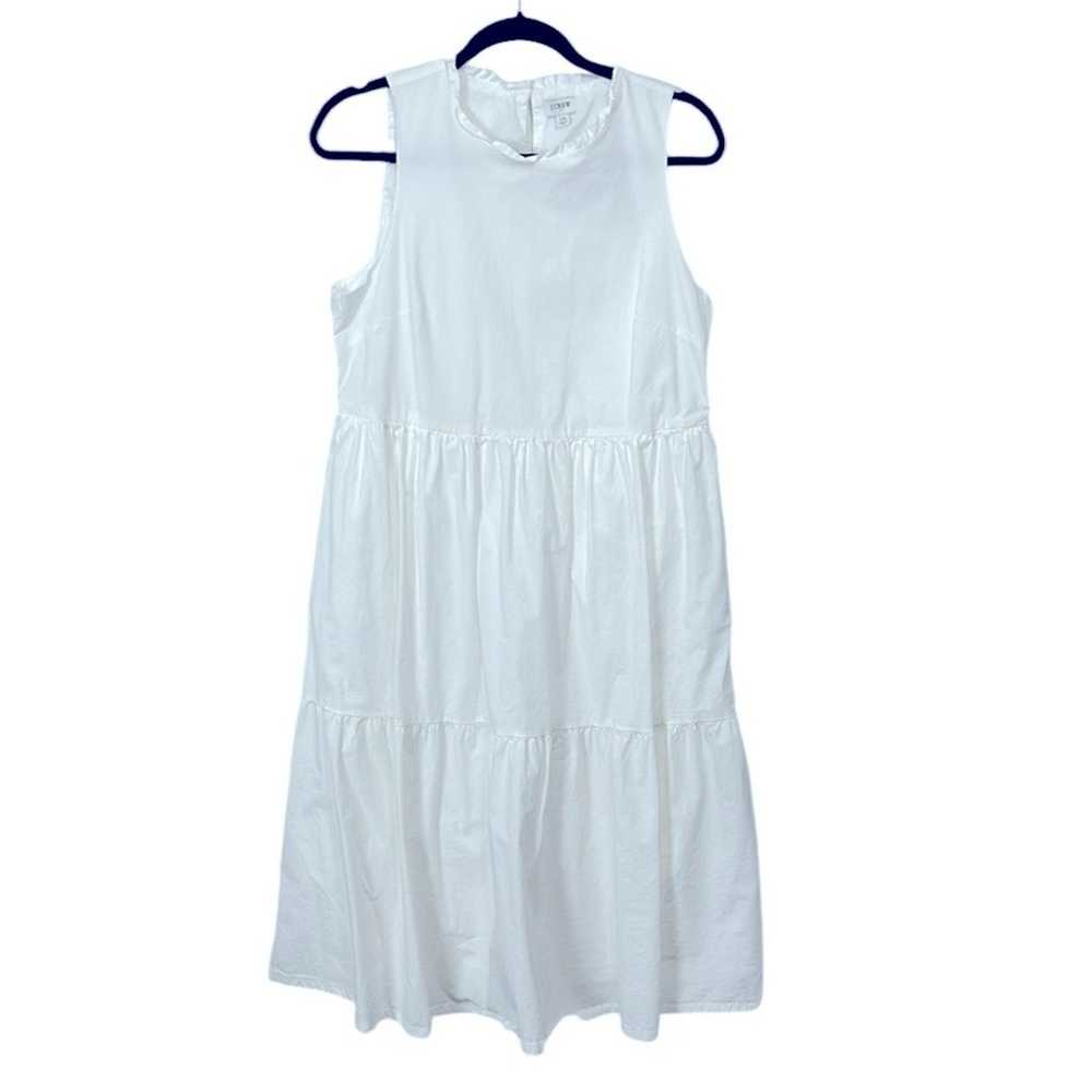 J.Crew Tiered Ruffle Collar White Dress, Women’s … - image 1