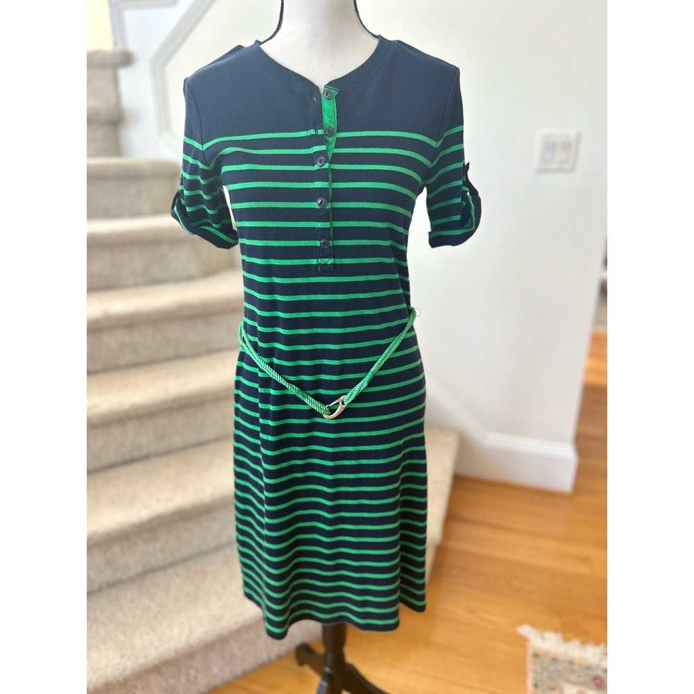 Ralph Lauren Green & Navy Stripe Nautical Rope Be… - image 1