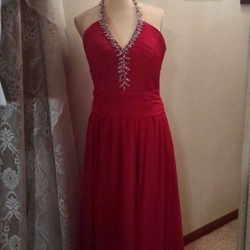 JJ's House Red Sequin Halter Formal Prom, Bridesm… - image 1