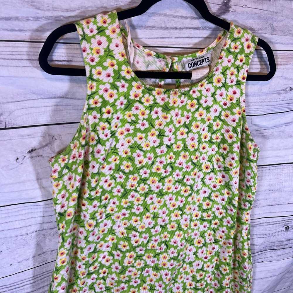 California Concepts Vintage Daisy Patterned Dress - image 2