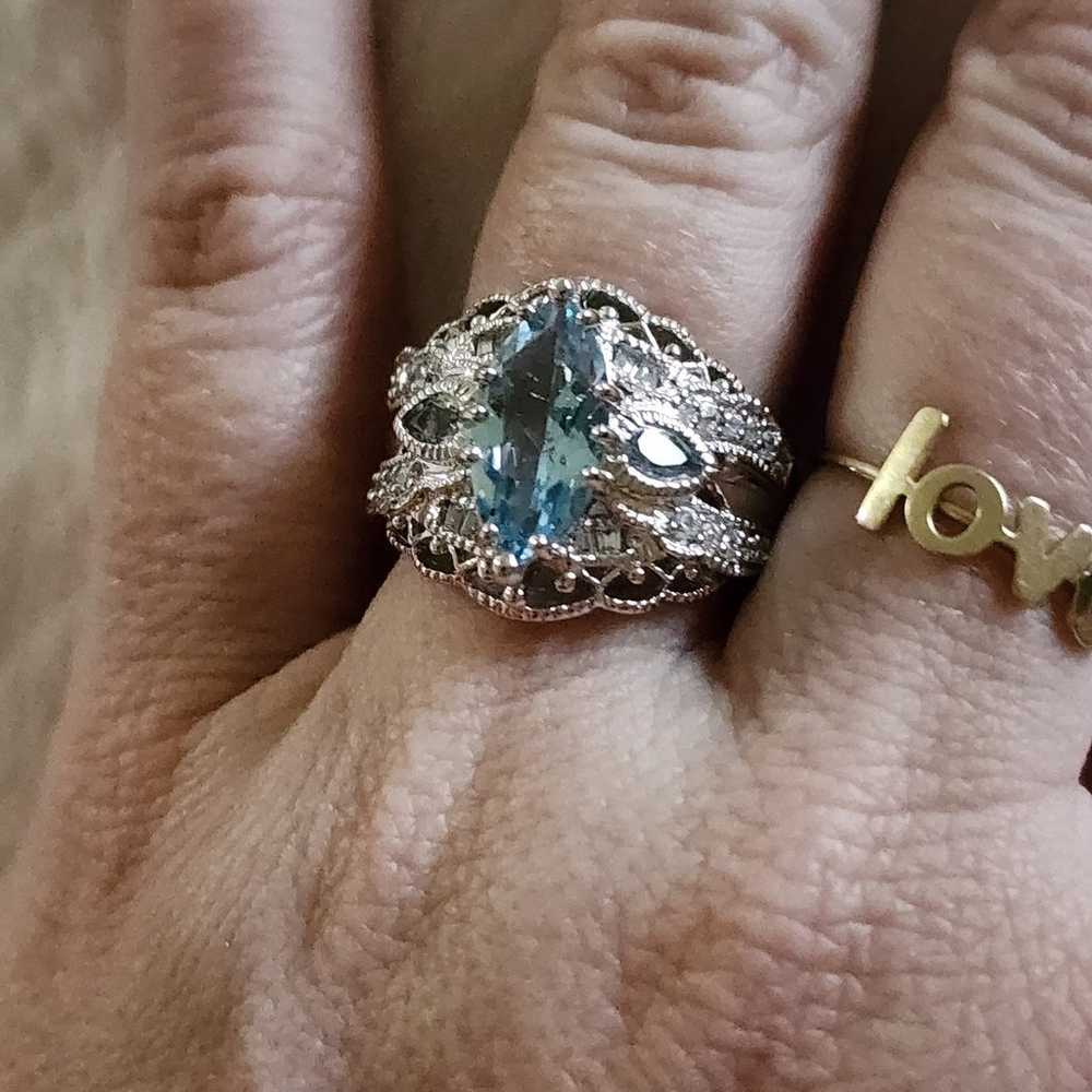 Stunning sterling silver blue topaz ring - image 8