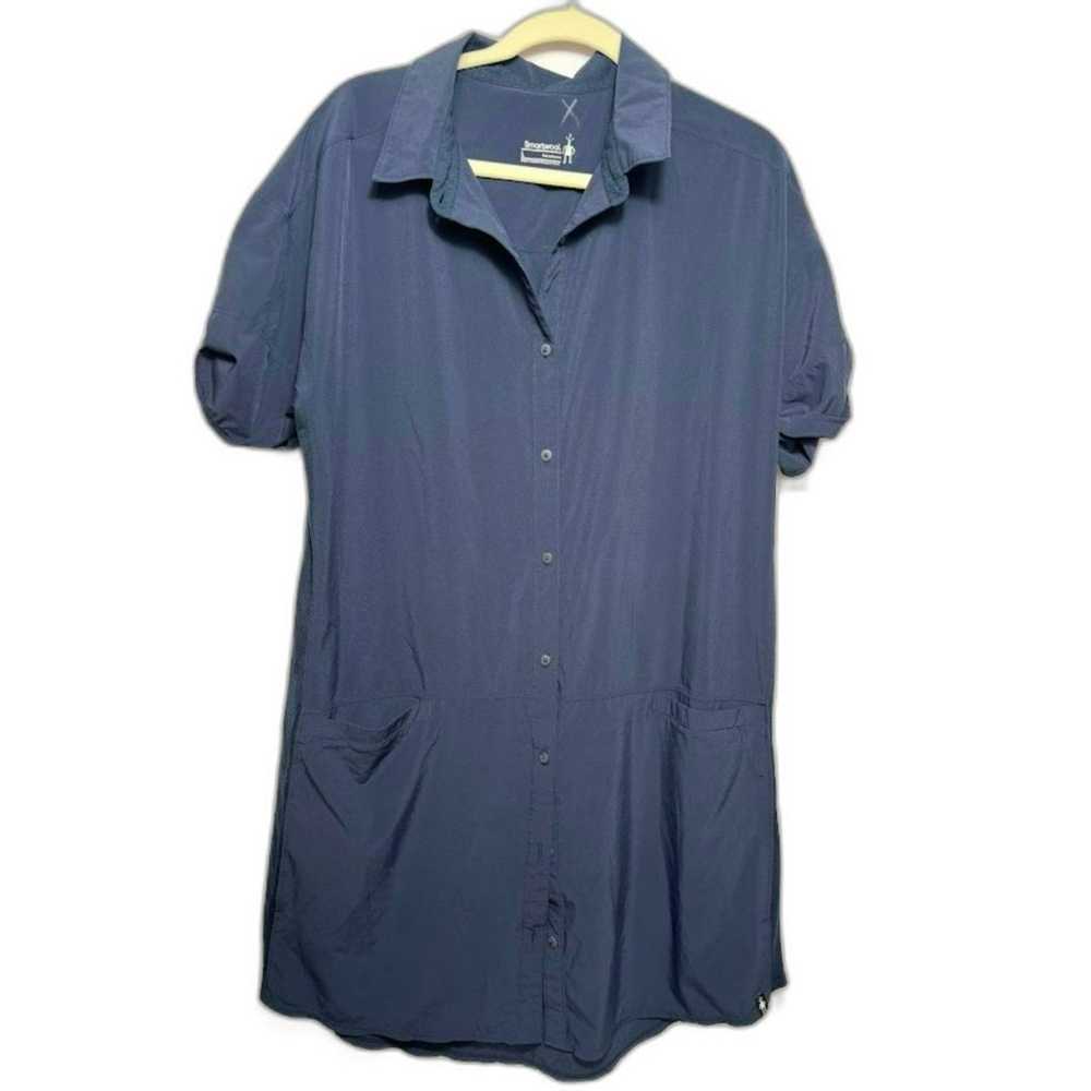 SmartWool Shirt Dress Women's Large Navy Merino S… - image 1