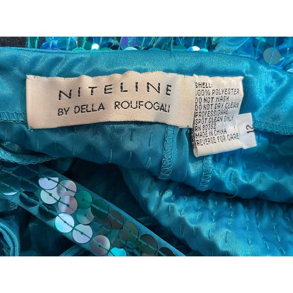 Vintage Niteline Della Roufogali Aqua Beaded Sequ… - image 5