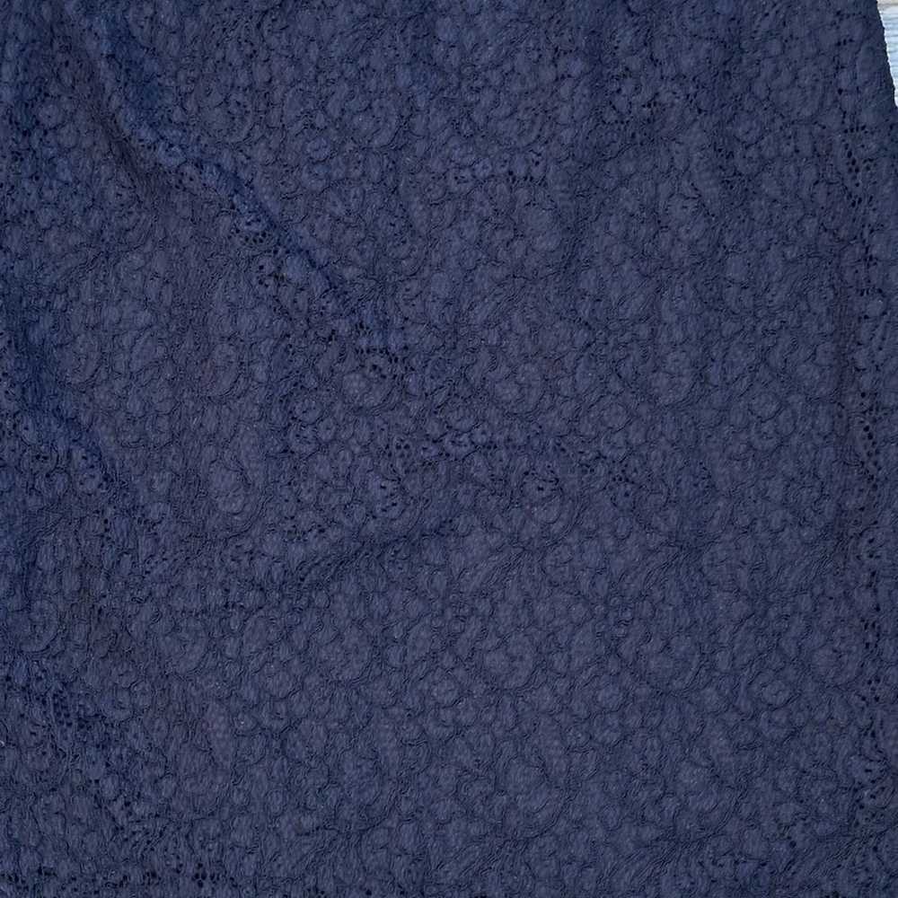 Adrianna Papell Evening Navy Lace Shift Cocktail … - image 3