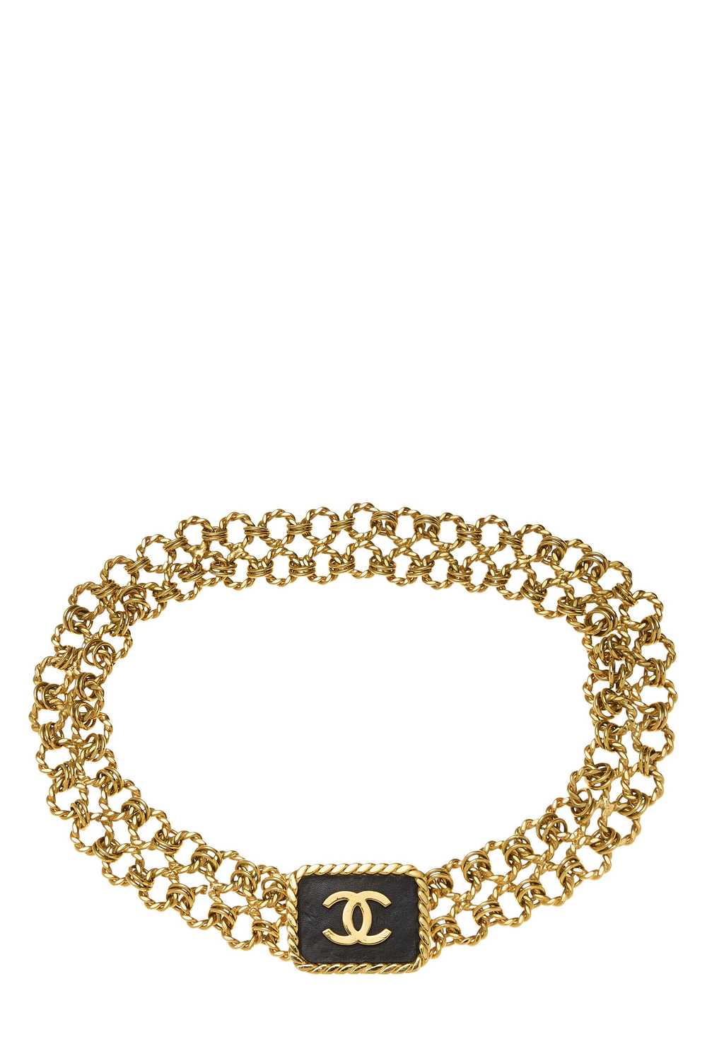 Black & Gold 'CC' Chain Belt - image 1