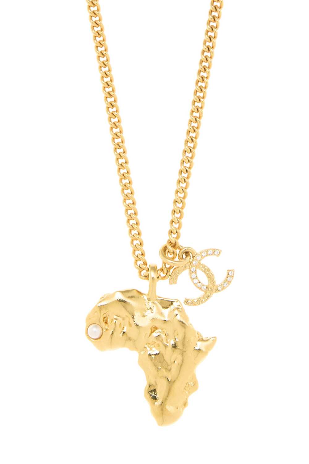 Gold Map Of Africa Necklace - image 2