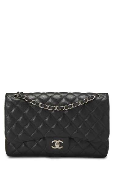 Black Quilted Caviar Classic Double Flap Jumbo - image 1