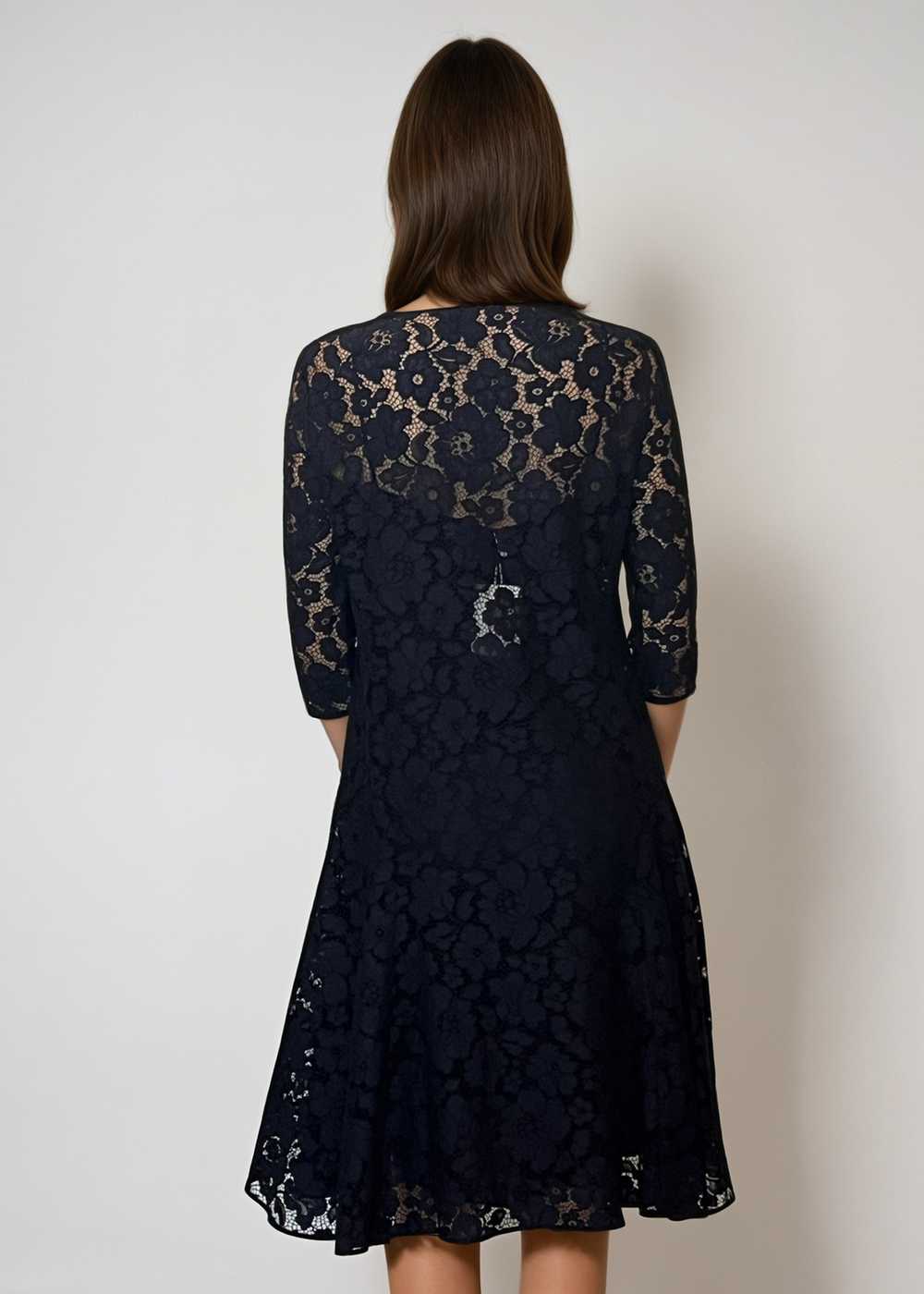 Carolina Herrera Navy Lace Dress - image 2