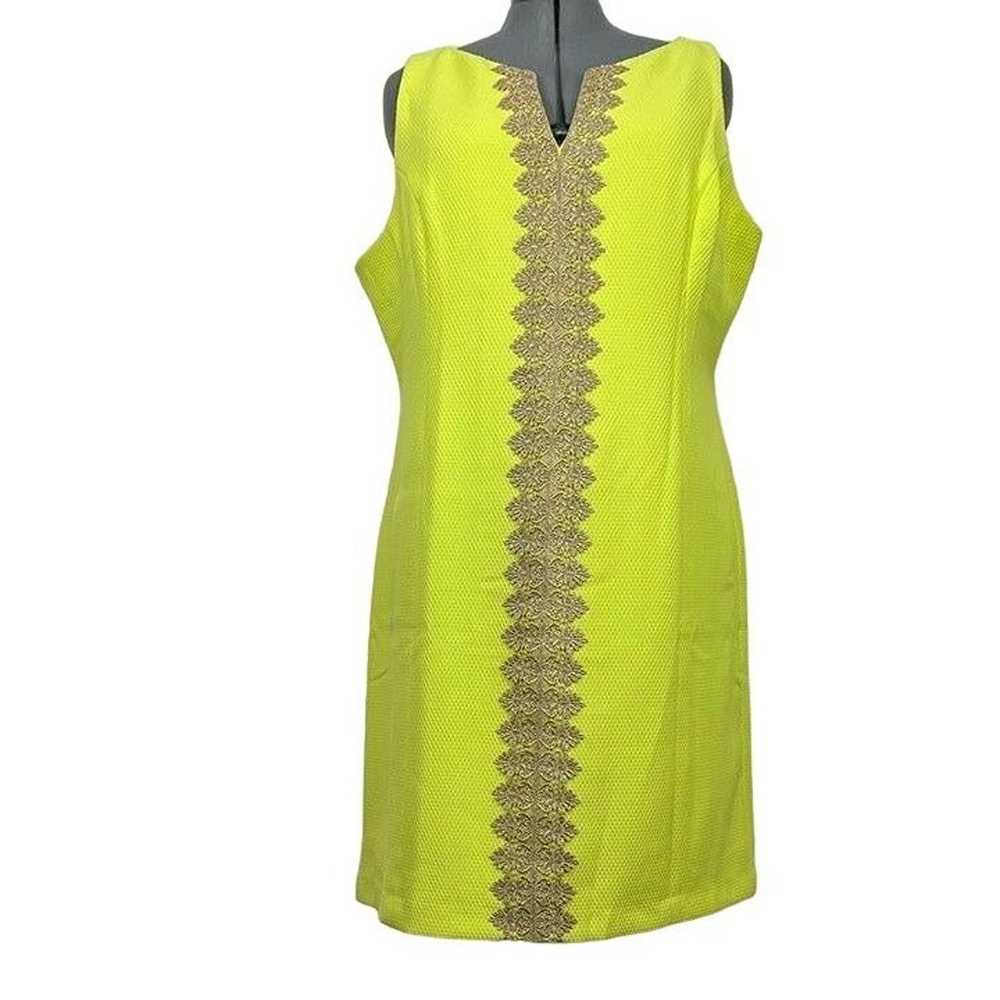 Pappagallo NWOT Sz 18 Chartreuse/Gold Brooke Embr… - image 2