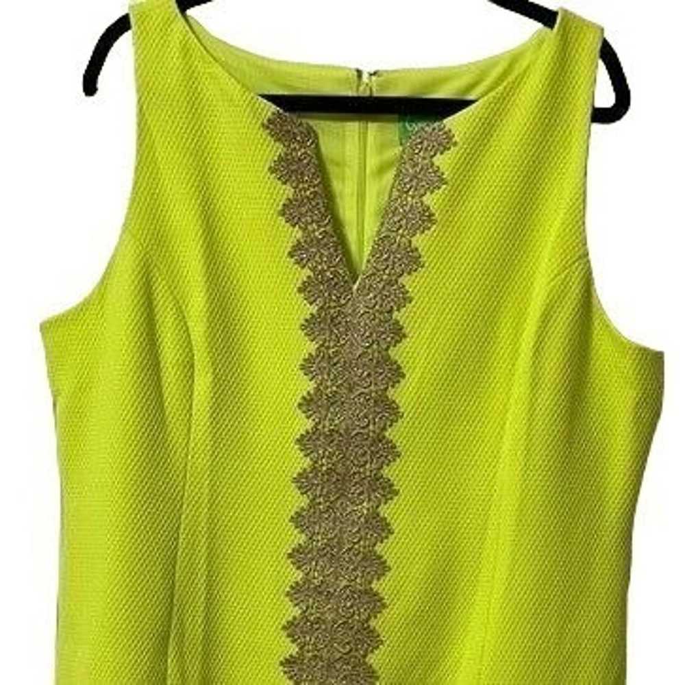 Pappagallo NWOT Sz 18 Chartreuse/Gold Brooke Embr… - image 4