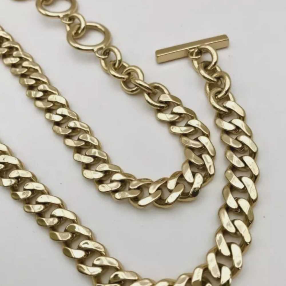 Vintage GIVENCHY Gold Tone Rhinestone Cable Links… - image 5