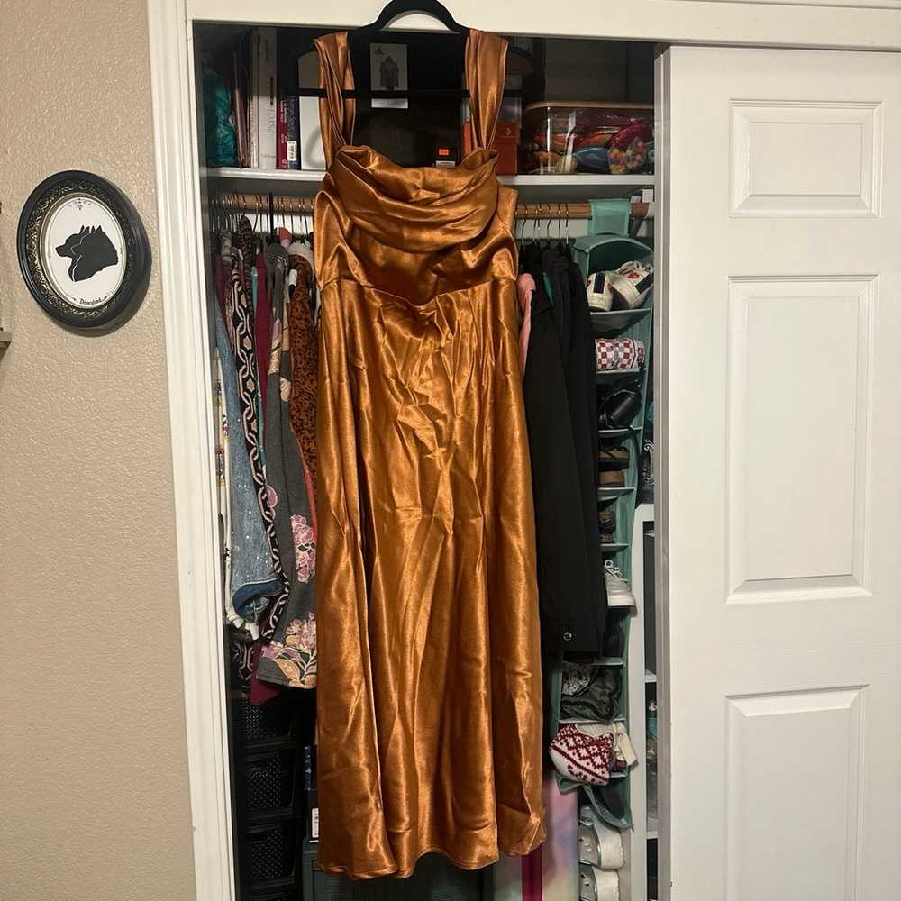 Birdy grey Dress shiny satin rust - image 1