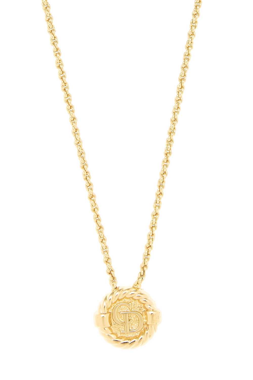 Gold Round 'CD' Necklace - image 2